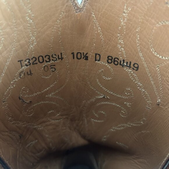 Lucchese 2000 Black Cherry T3203S Leather Inlay Cowboy Boots Mens 10.5 D - Picture 7 of 12